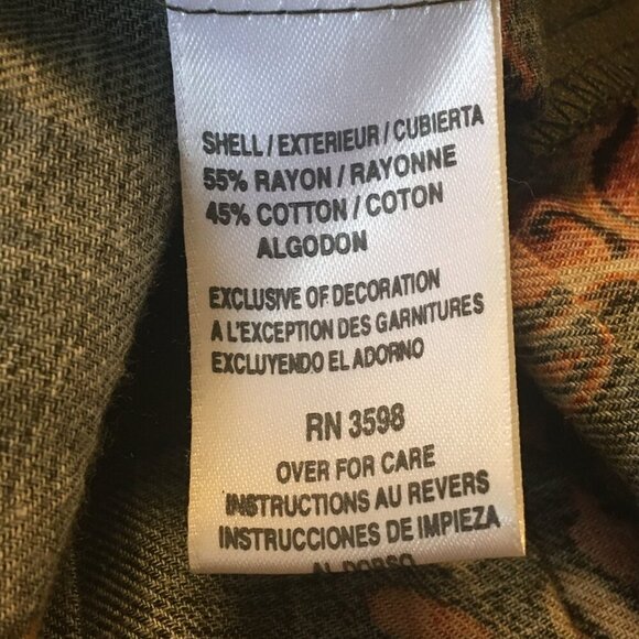 Vintage Casual Corner Skirt Medium Moss Green Tiered Corduroy Blend Boho Hippie - Picture 6 of 12